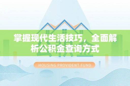 澄江掌握现代生活技巧，全面解析公积金查询方式