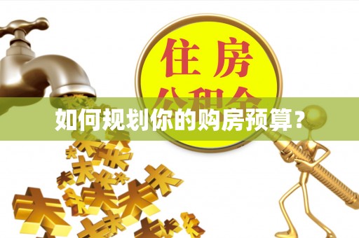 澄江如何规划你的购房预算？